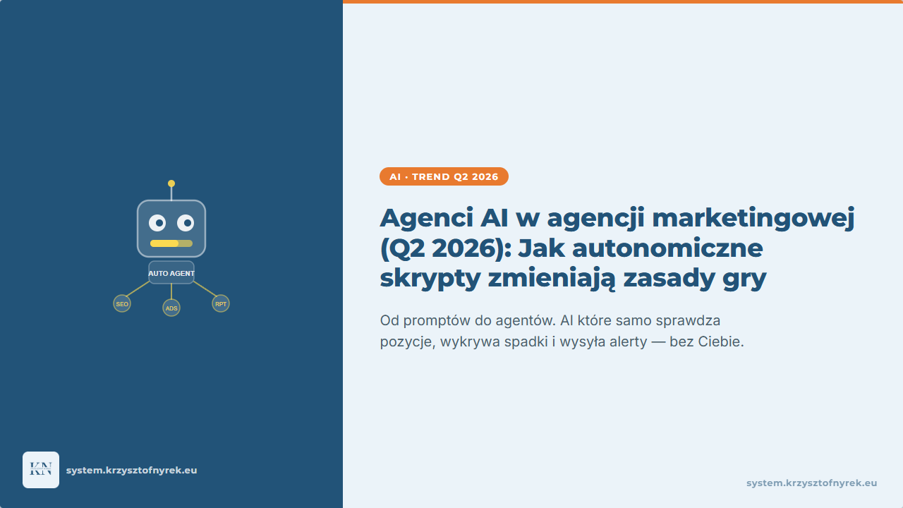 Agenci AI w agencji marketingowej (Trend Q2 2026): Jak autonomiczne skrypty zmieniają zasady gry