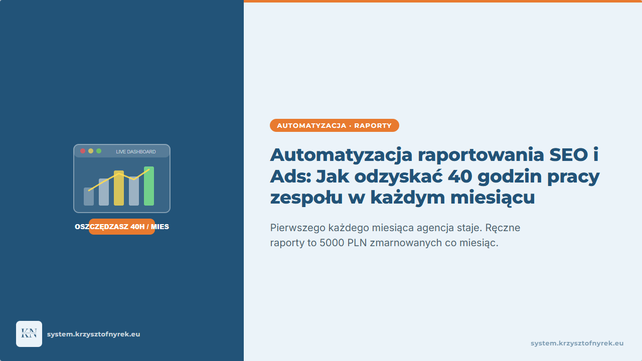 Automatyzacja raportowania SEO i Ads: Jak odzyskać 40 godzin pracy zespołu w każdym miesiącu
