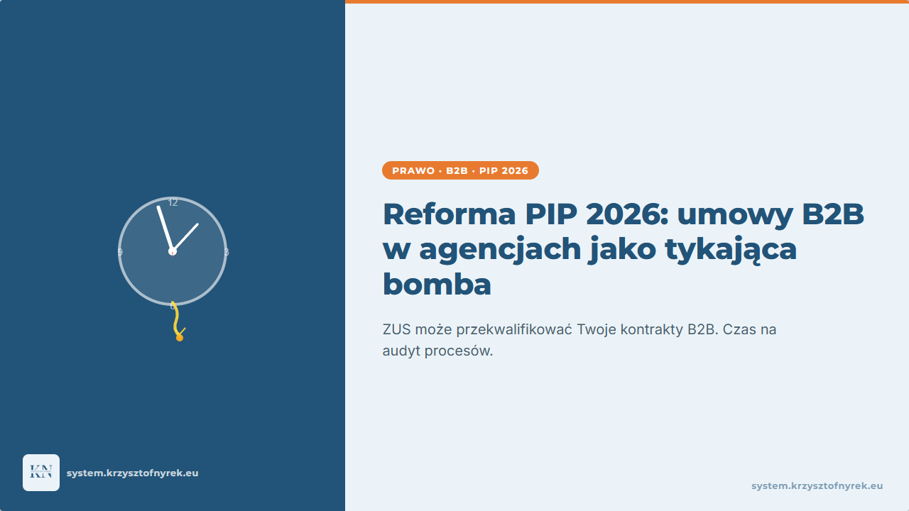 Reforma PIP 2026: Dlaczego umowy B2B w agencjach marketingowych stają się tykającą bombą i jak się zabezpieczyć